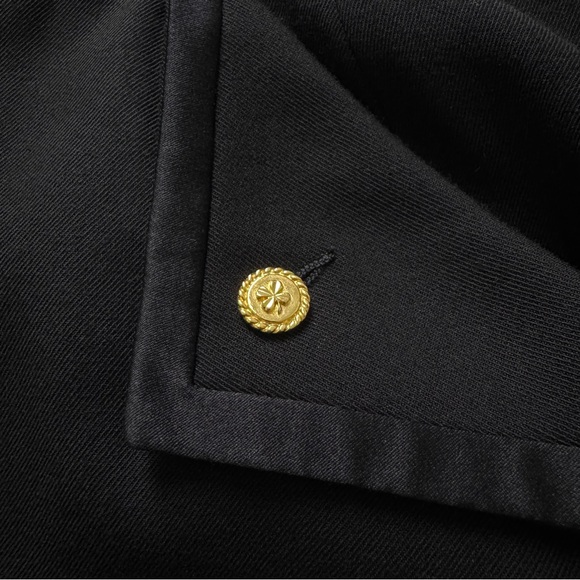 CHANEL Black Trousers with Gold Button Detail